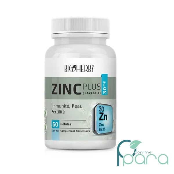 BIOHERBS Zinc Plus 30Mg ,60 Gélules