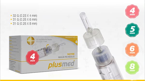 PLUSMED Aiguilles stylo a insuline 4mm et 6mm