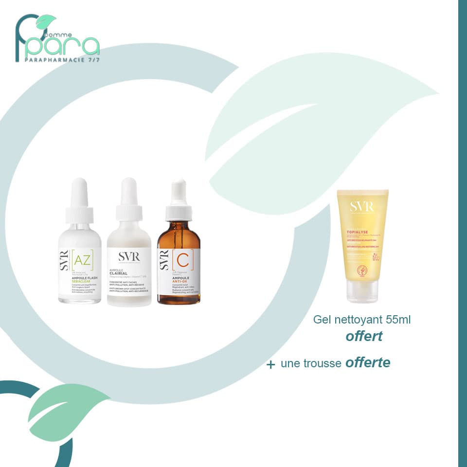 SVR PACK Trio Ampoules+Gel Net Et Trousse OFFERT