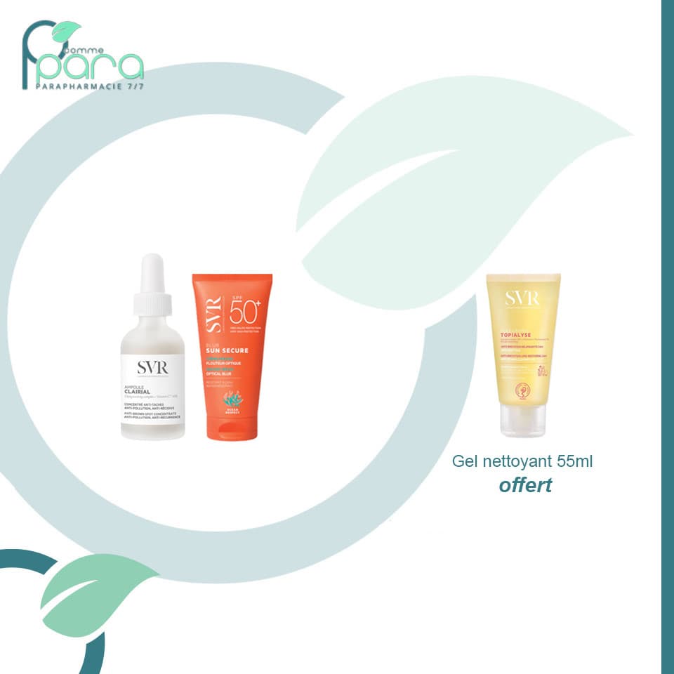 SVR PACK Ampoule Clairial+Blur+Gel Net OFFERT