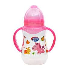 BABY PUR Biberon plastique avec anse ,250ml rose