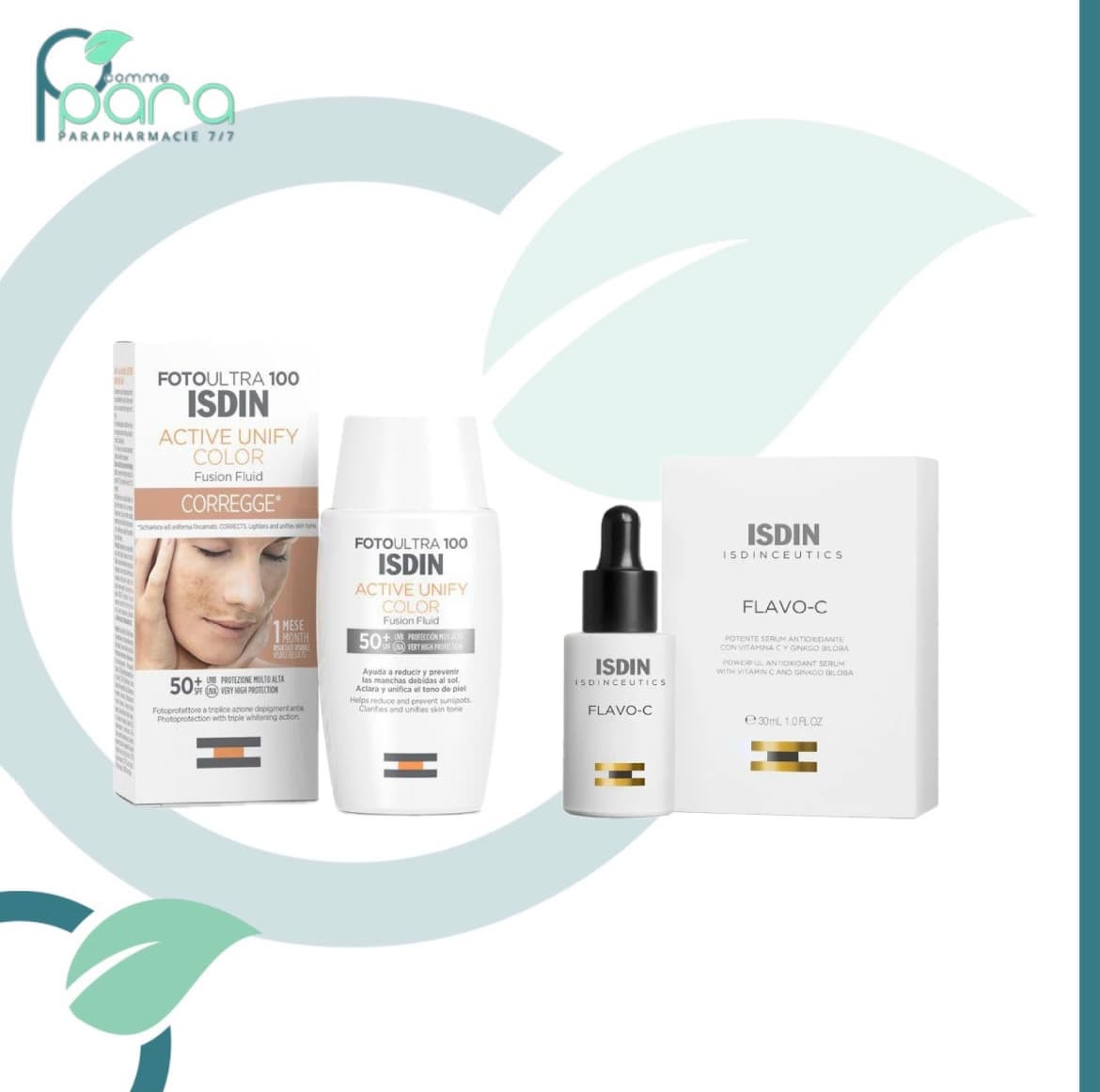 ISDIN Pack Ative Unify Teinté +Flavo C Sérum