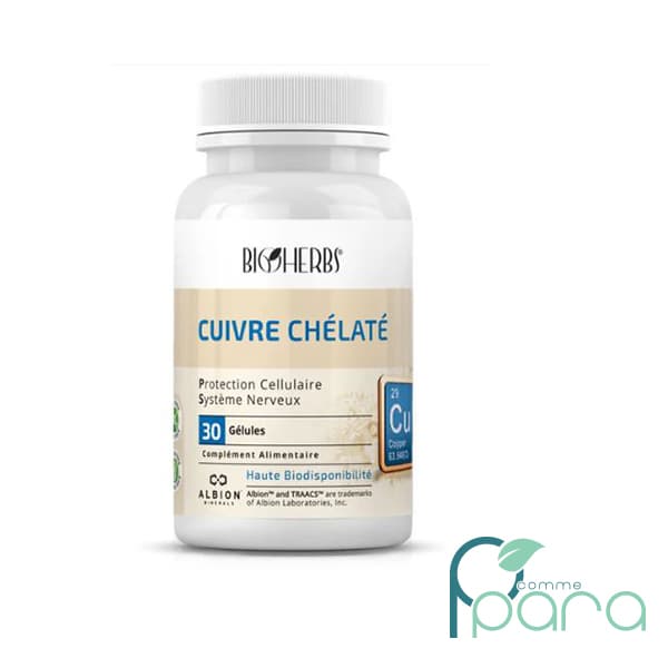 BIOHERBS Cuivre Chélaté,30 Gélules