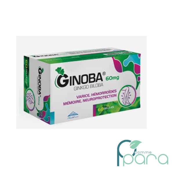 GINOBA 60mg Ginkgo Biloba ,60 Capsules