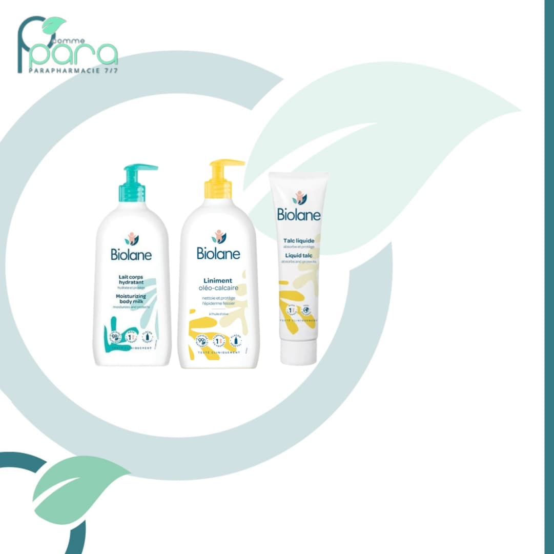 BIOLANE Pack Talc Liquide+Liniment+Lait Corps