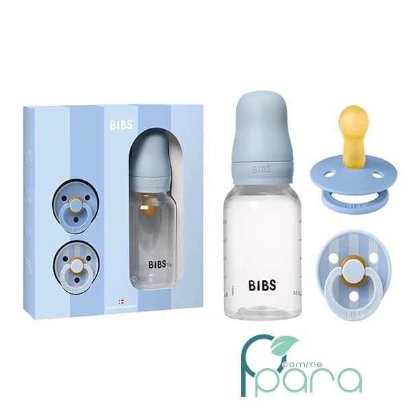 BIBS Pack Biberon+2 Sucettes Bleu