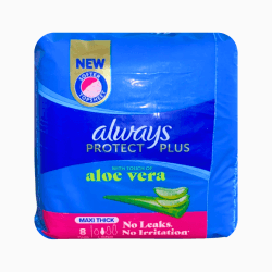ALWAYS PROTECT PLUS ALOE VERA 8 SERVIETTES