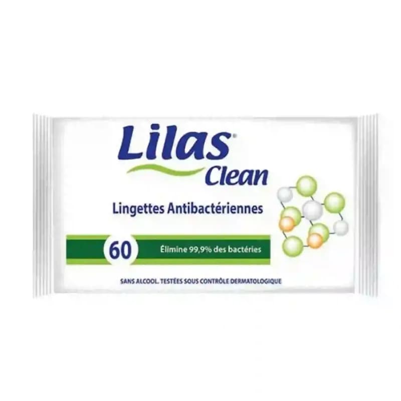 LILAS LINGETTES ANTI-BACTERIENNE 60PC