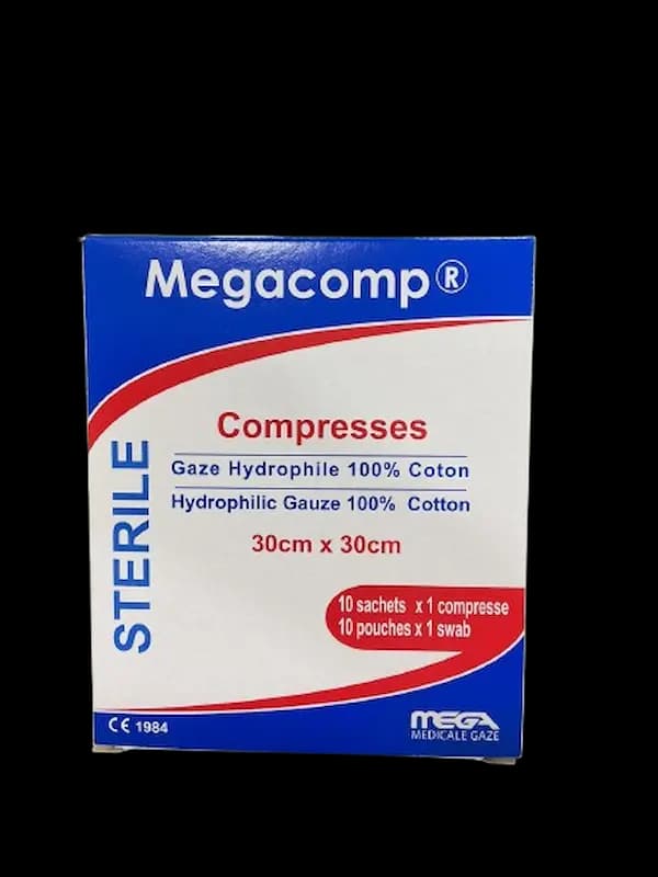 MEGA COMPRESSES 30*30 STERILE B/10