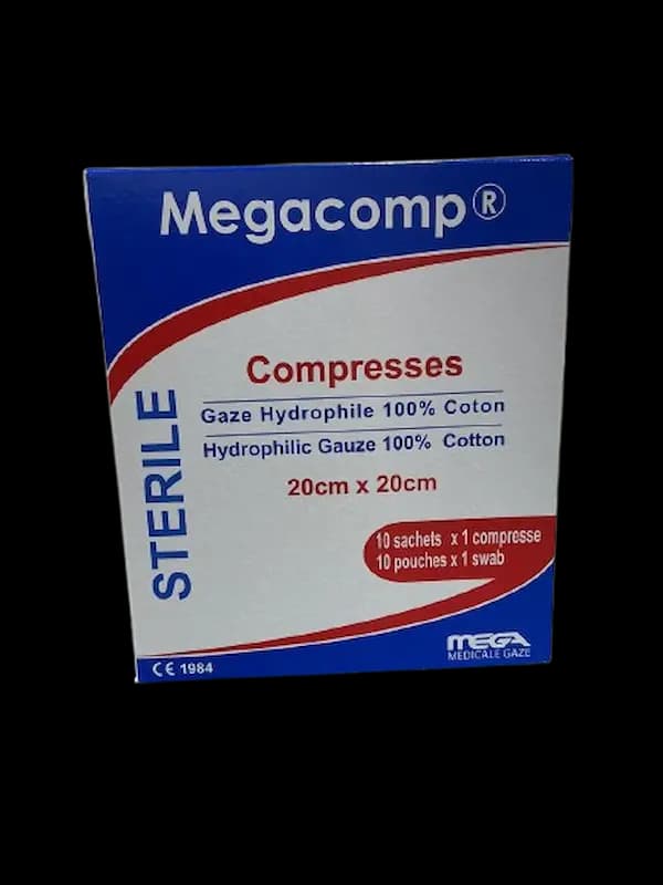 MEGACOMP COMPRESSE STERILE 20CM*20CM BT/10