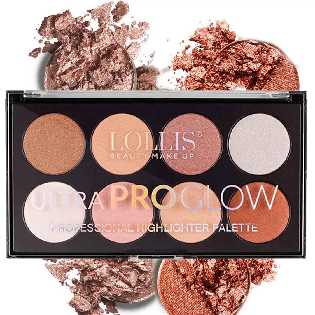 lollis ultra pro glow highlighter palette 8 couleurs n01