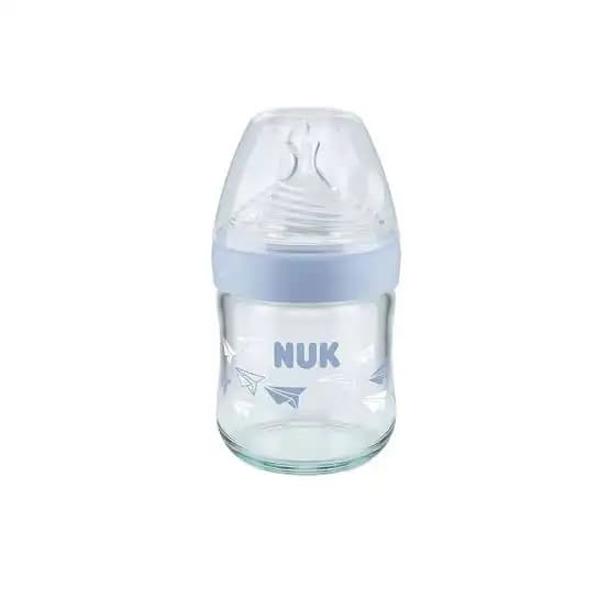 NUK biberon en verre nature sense S bleu 120 ml