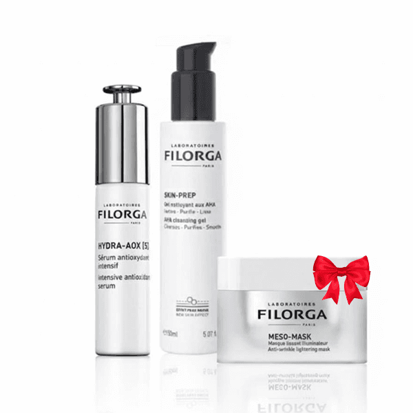 FILORGA Hydra AOX 30ML + SKIN-PREP Gel Nettoyant aux AHA 150ML + Meso mask 30ml OFFERT