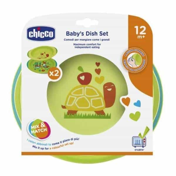 CHICCO SET D’ASSIETTES BABY’S DISH SET VERT 12M+