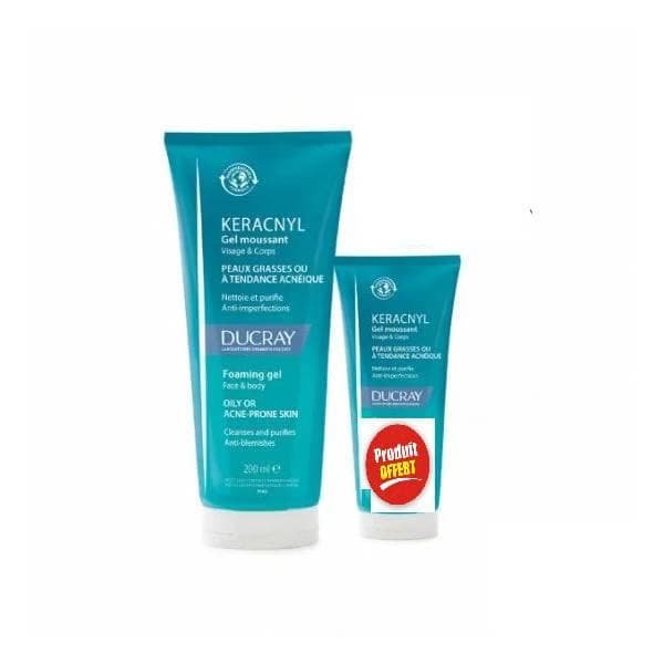 DUCRAY KERACNYL GEL MOUSSANT 200ML + GEL 40ML OFFERT