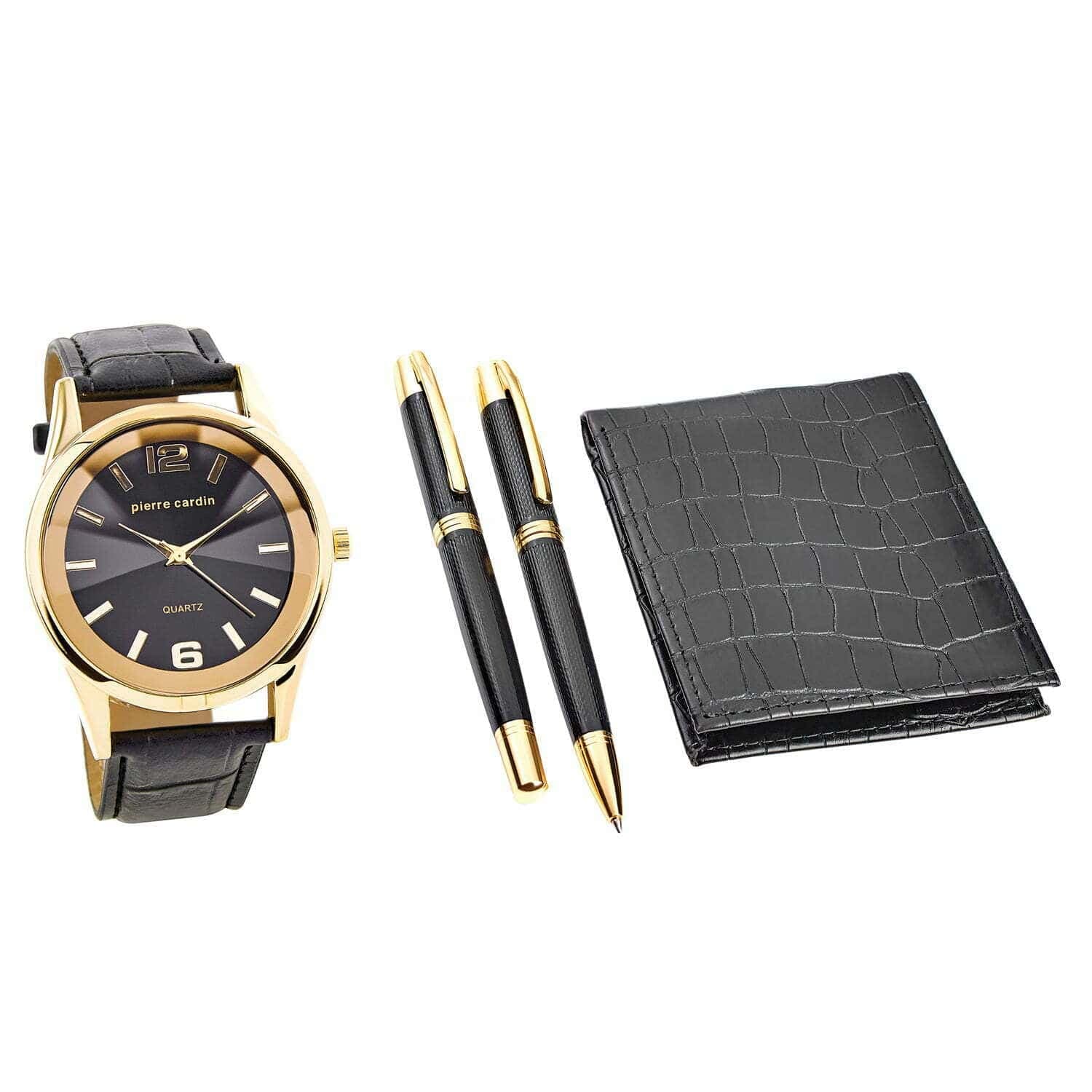 Pierre Cardin Gift Set Montre or & Portefeuille & stylos PCX7870EMI