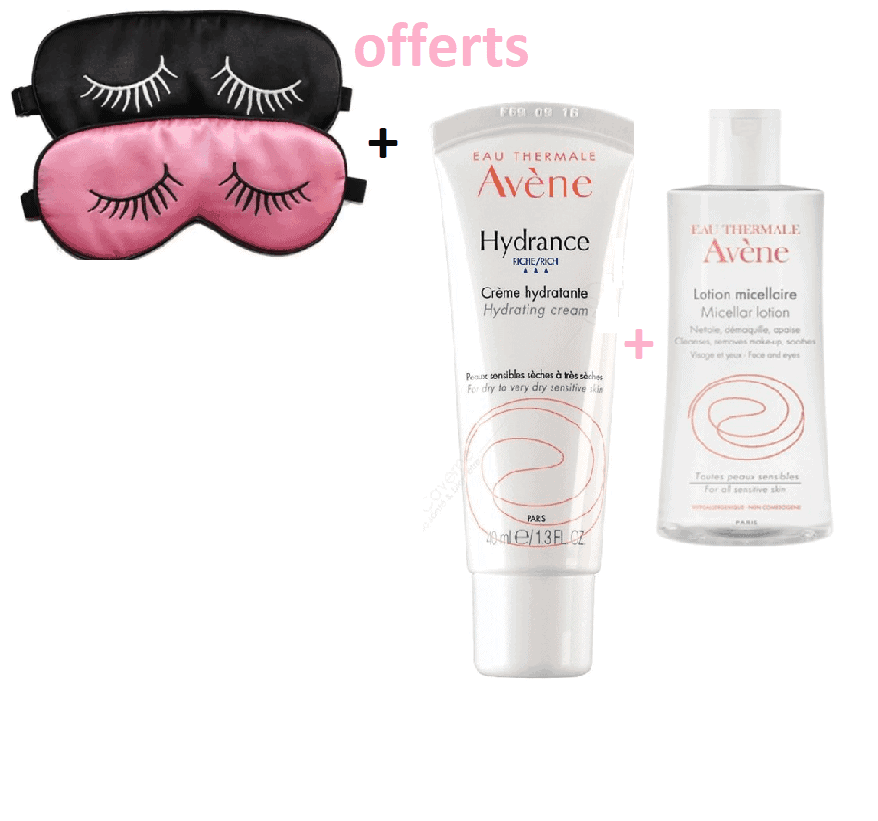 avene coffret Hydrance riche 40 ml + un masque de nuit + lotion micellaire 100 ml