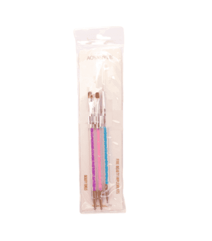 AOYASIYUE ensemble pinceaux gel combinee 3 pieces soin ongles
