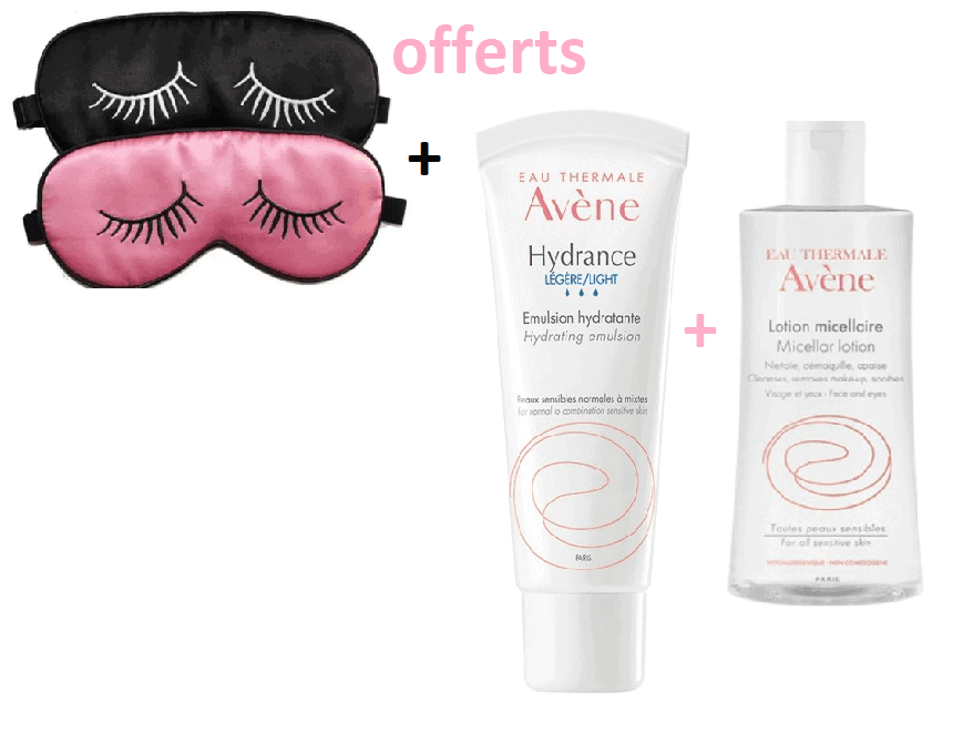 avene coffret Hydrance légère 40 ml + un masque de nuit + lotion micellaire 100 ml