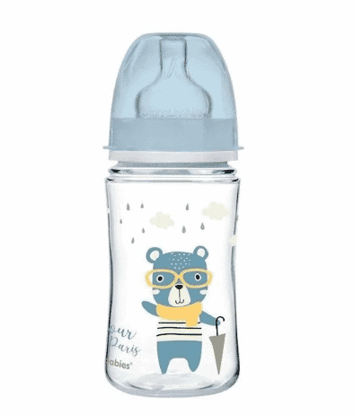 canpol babies biberon anti colique col large bleu bonjour paris 240 ml