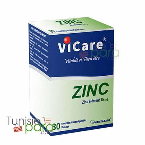 PHARMACARE VICARE zinc 15mg boite 30 Comprimés