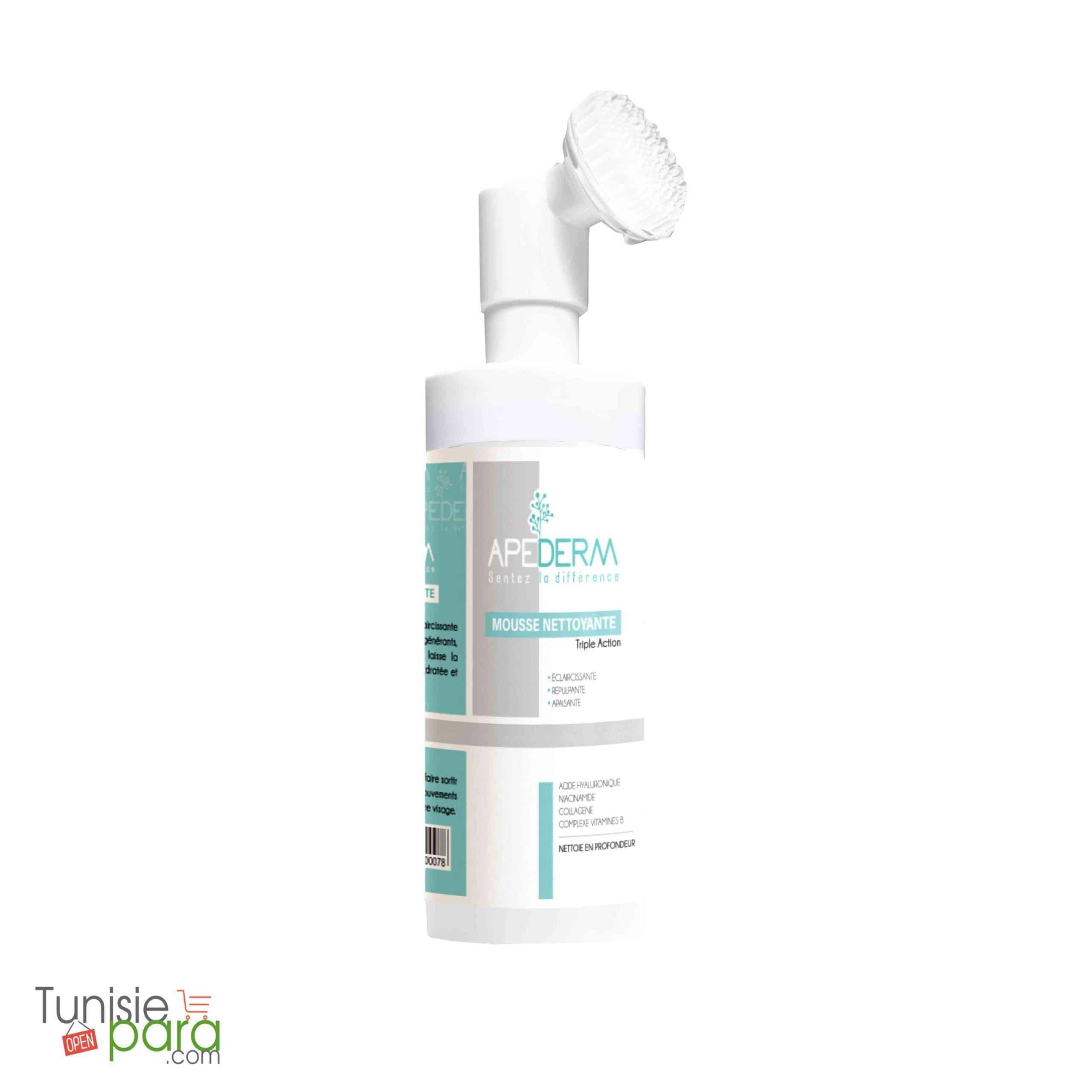 APEDERM Mousse Nettoyante Triple Action Avec Brosse 150ML.