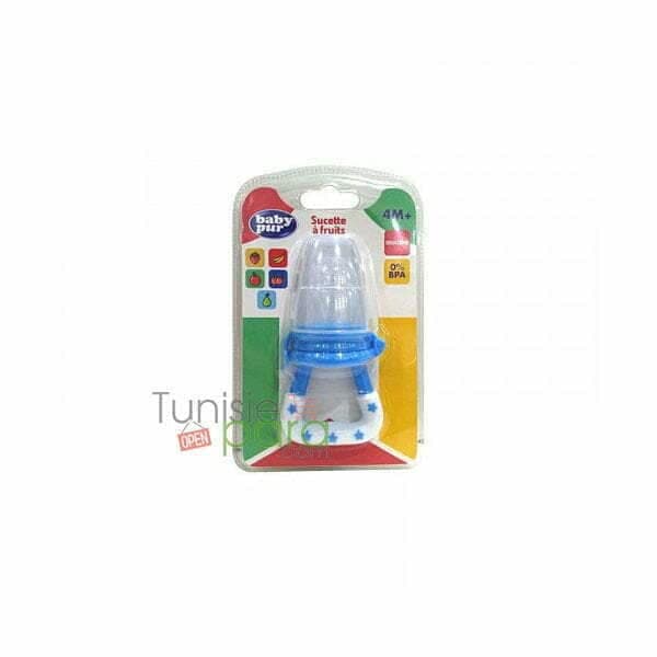 Baby pur sucette a fruits en siliconne 4m+ BLEU
