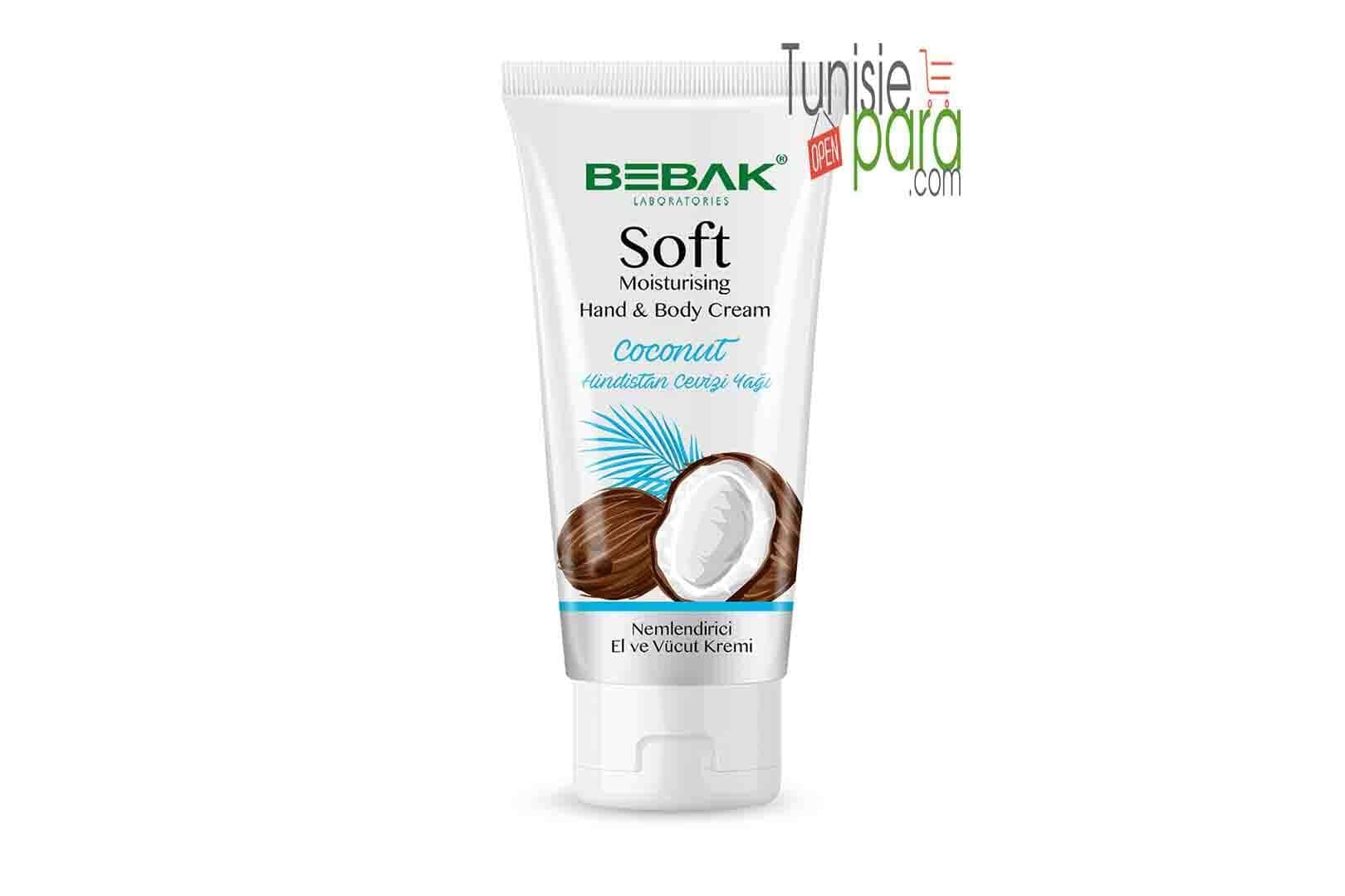 Bebak Soft Crème Mains et Corps – Huile de Coco 75 ml
