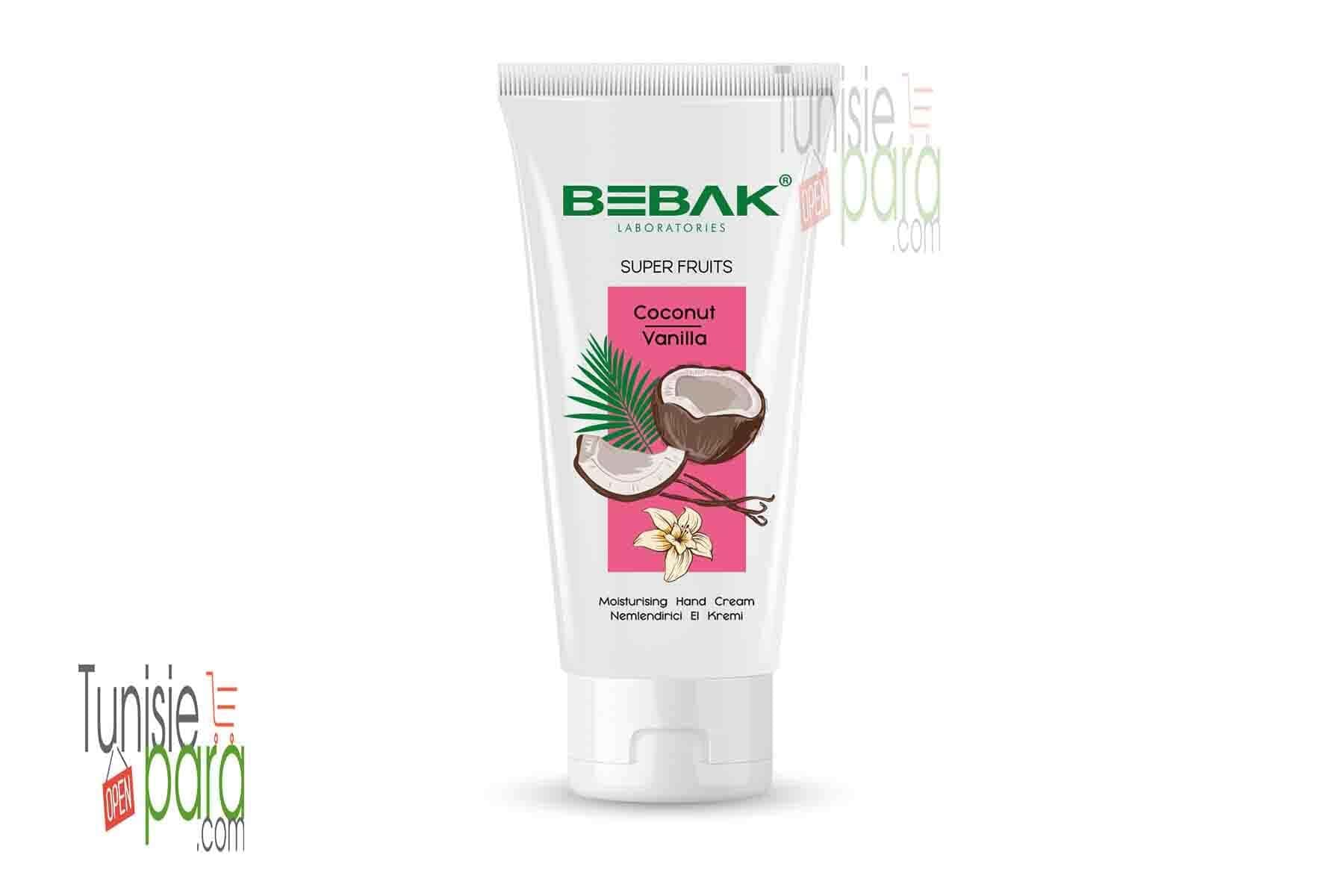 Bebak Crème pour les mains – Extrait de noix de coco et de vanille 40 ml