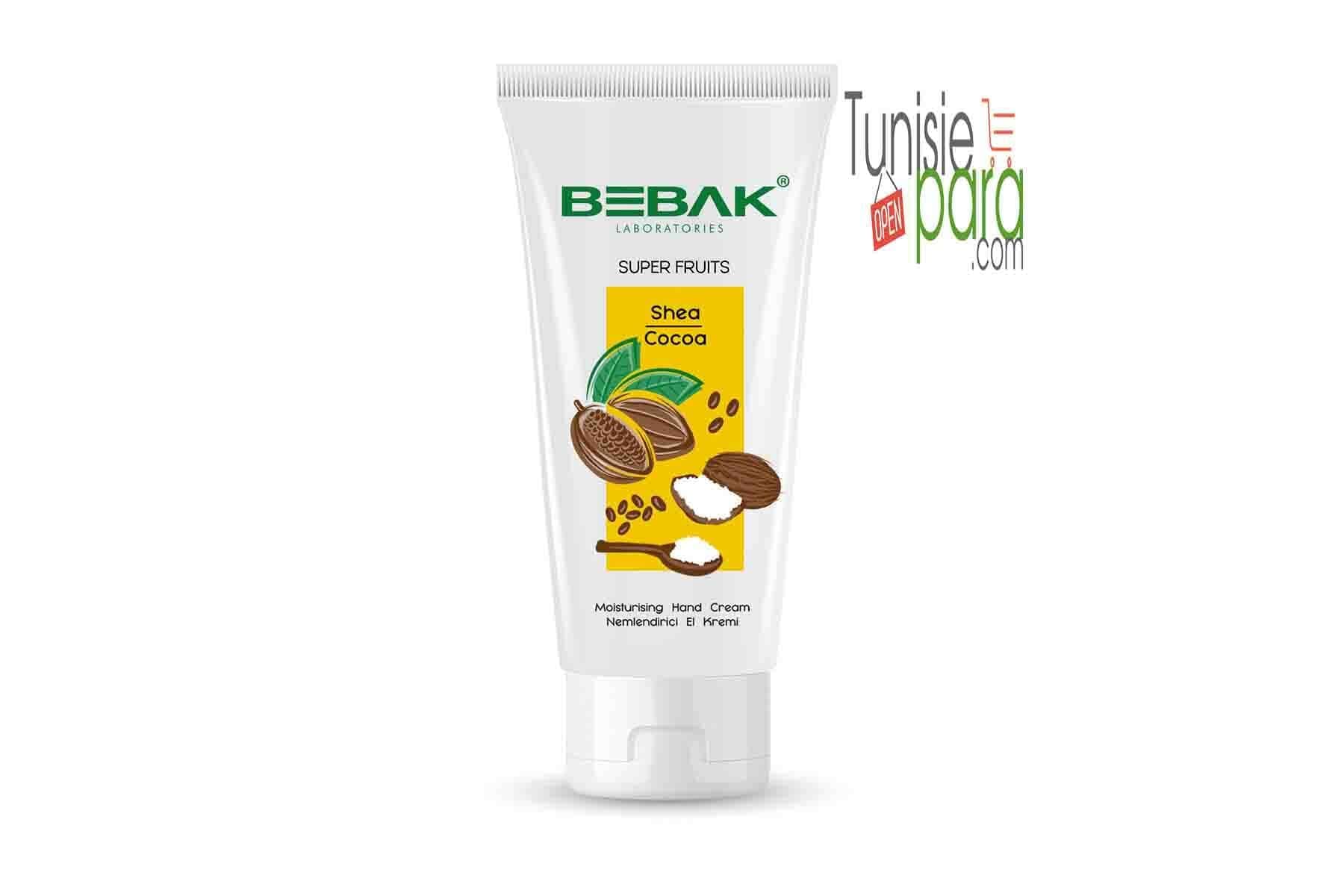 Bebak Crème pour les mains – Extrait de cacao et de karité 40 ml