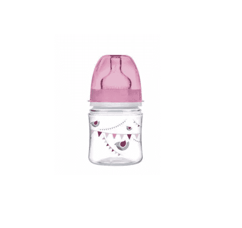 CANPOL BABIES Biberon Anti Colique Col Large 120ML Let’s Celebrate rose