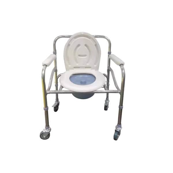 Chaise de toilette avec roues en inox