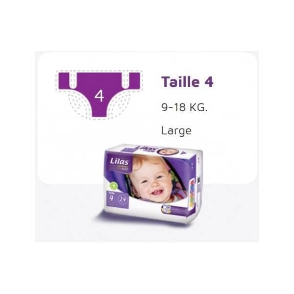 LILAS Confort max actif couche bebe T4 9-18kg b/24