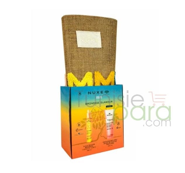 Nuxe sac huile bronzante spf50 + gelee de douche florale