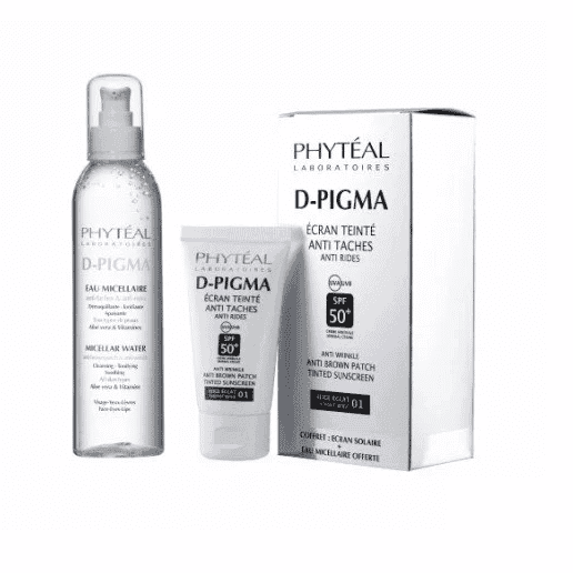 PHYTEAL Dpigma Ecran Teinte Beige Eclat SPF50+ 50ML + Dpigma Eau Micellaire A L’aloe Vera 150ML OFFERTE