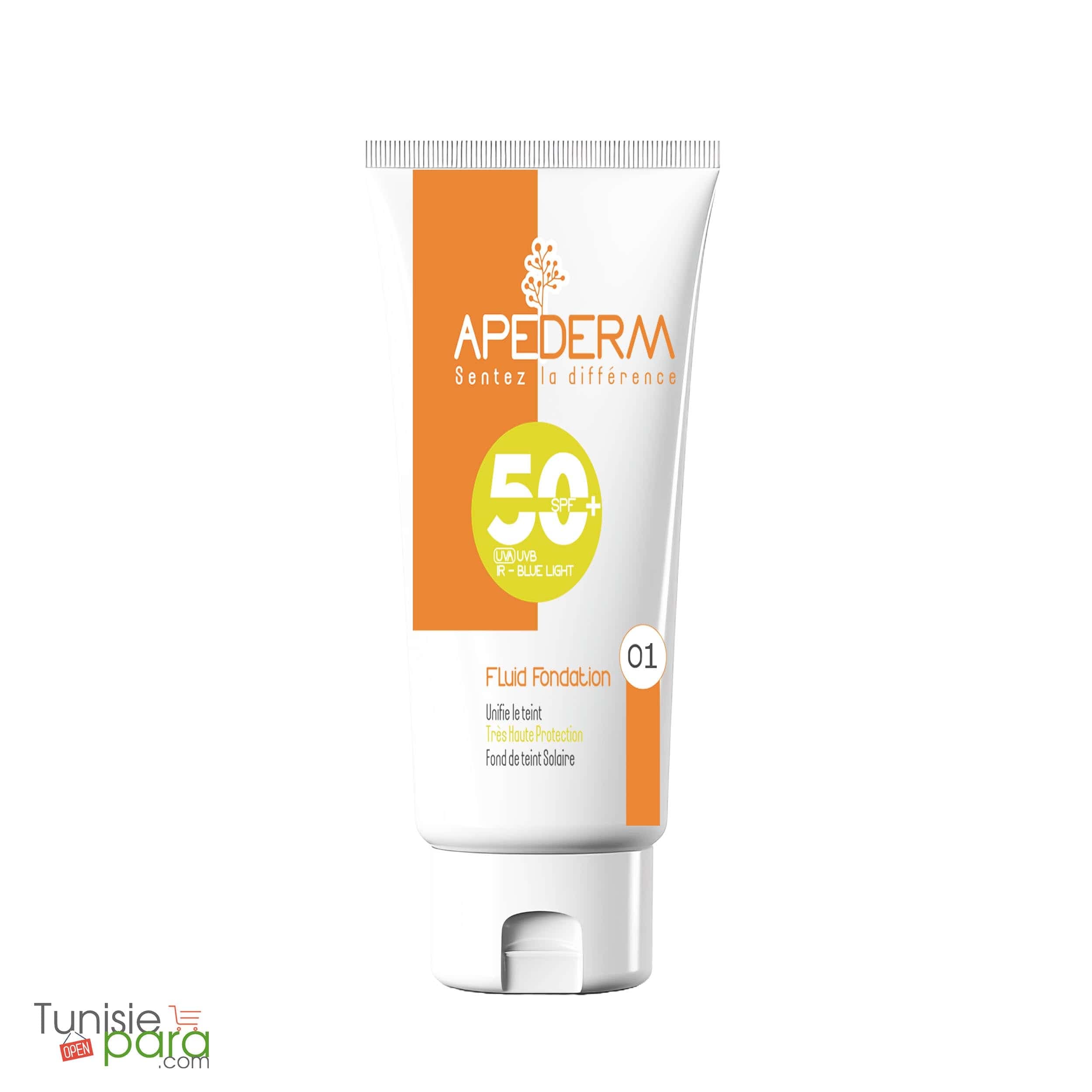 Apederm ecran fluide foundation teinté N 01 spf50+ 50 ml