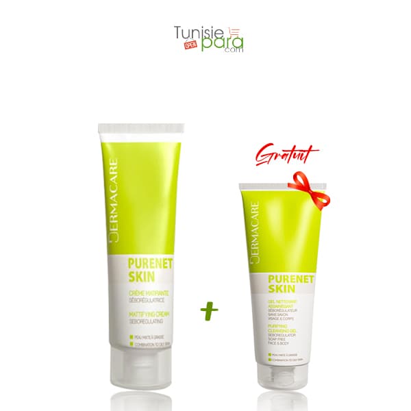 DERMACARE Pack purenet skin crème matifiante + purenet skin gel nettoyant 50ml