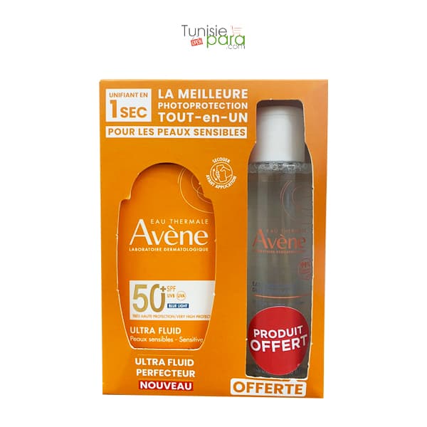 AVENE DUO Ultra Fluide Teinte perfecteur SPF50+ 50ml + Eau micellaire 100ml offert