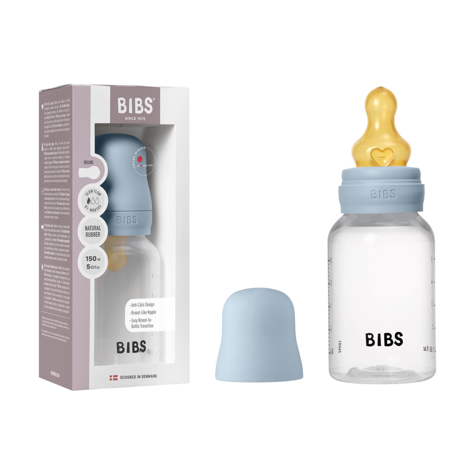 BIBS biberon bleu 150ml
