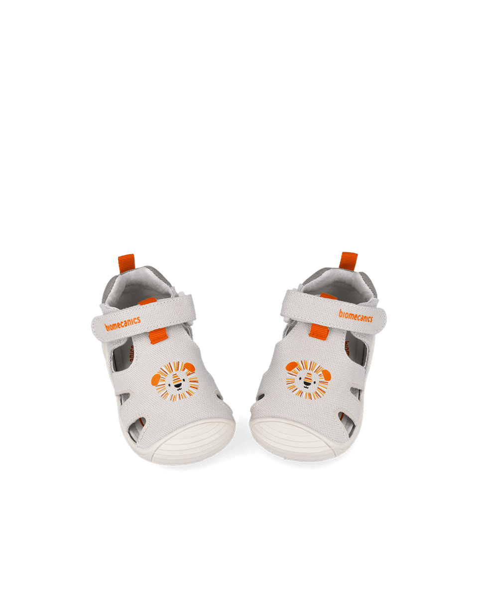 Sandales Biogateo en Toile – Beige et orange REF: 262185-B103