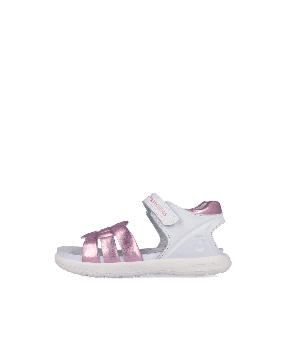 Sandales Fille Biomecanics – Blanc et Rose Métallisé REF: 262209-A113
