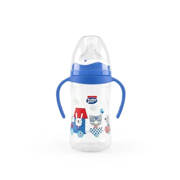 Baby Pur Biberon Large PP avec Anses 250ml BLEU REF 72006