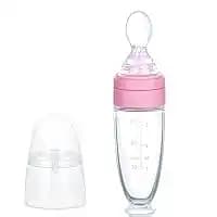 BABY PUR DISTRIBUTEUR D’ALIMENTS AVEC CUILLERE EN SILICONE ROSE 4M+ REF 71809