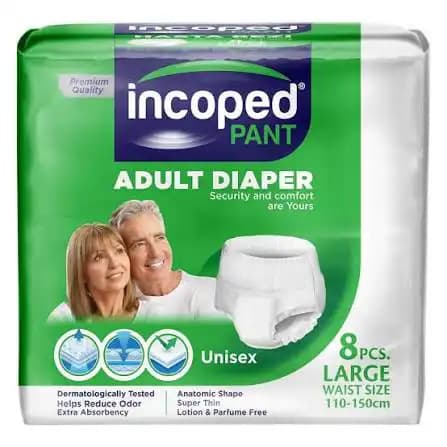 Incoped Couches Adultes Culotte Unisexe large 8 Pièces