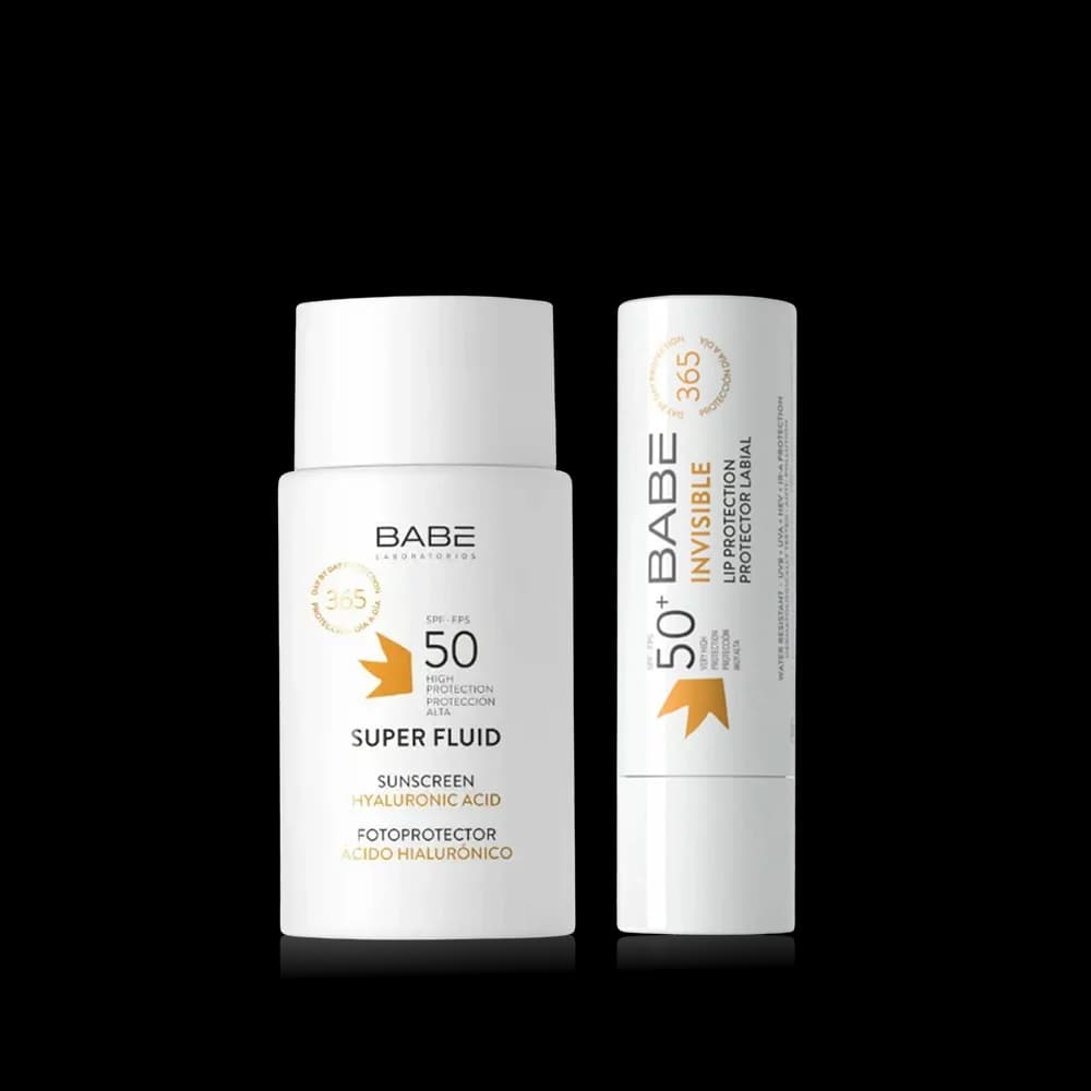Écran solaire Super Fluid invisible SPF50 + Stick lèvres SPF50