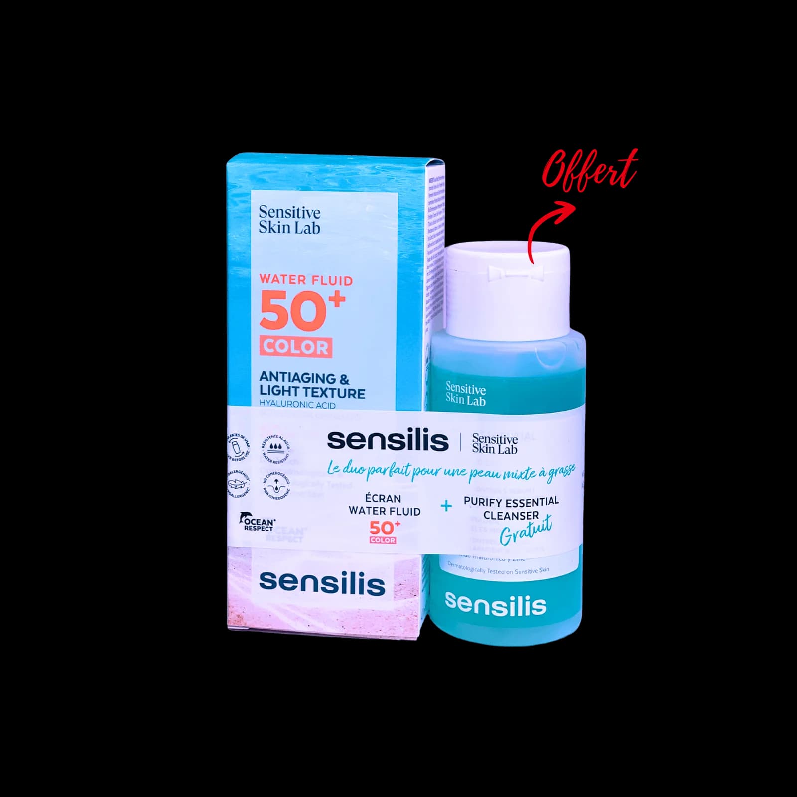 Sensilis Water Fluid 50+ Color + Purify Essential Cleanser (Offert)