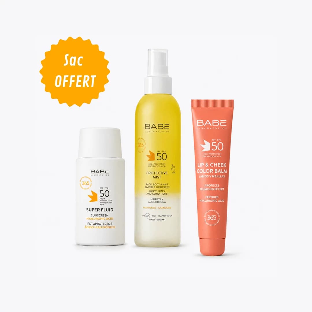 BABÉ Pack Solaire 360° — Protection Visage, Corps, Cheveux & Lèvres