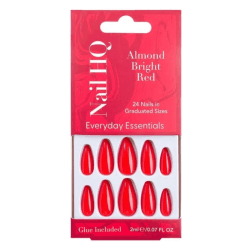 NAIL HQ ALMOND BRIGHT RED NAILS