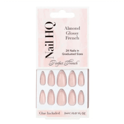 NAIL HQ ALMOND GLOSSY FRENCH NAILS