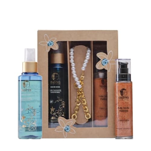 ALANIA Coffert ALANIA Huile Seche Pailletee + ALANIA Bain De Soleil -huile Bronzante Neroli + Colier (Offerte )
